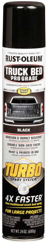 Rust-Oleum Truck Bed Turbo demonstrates the 10 inch spray pattern for quick coverage.