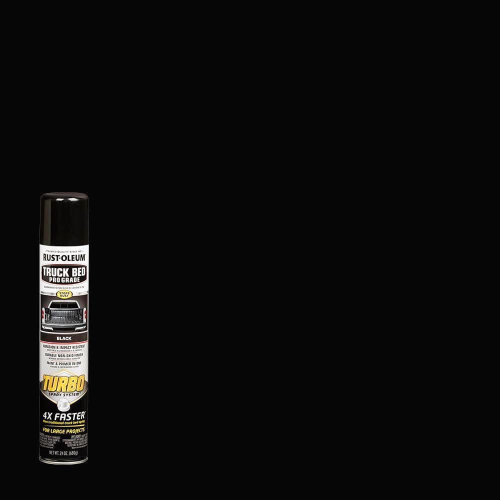 Rust-Oleum Truck Bed Turbo in use on bare metal for durable non-slip protection.
