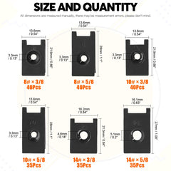 Close-up of Rustark 8x3/8 U-nut clip showing durable finish