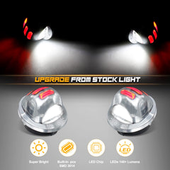 RUXIFEY waterproof chrome license plate light resists rain and wash.