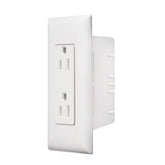 RV Designer S831 AC dual outlet with white cover plate for reliable RV power.