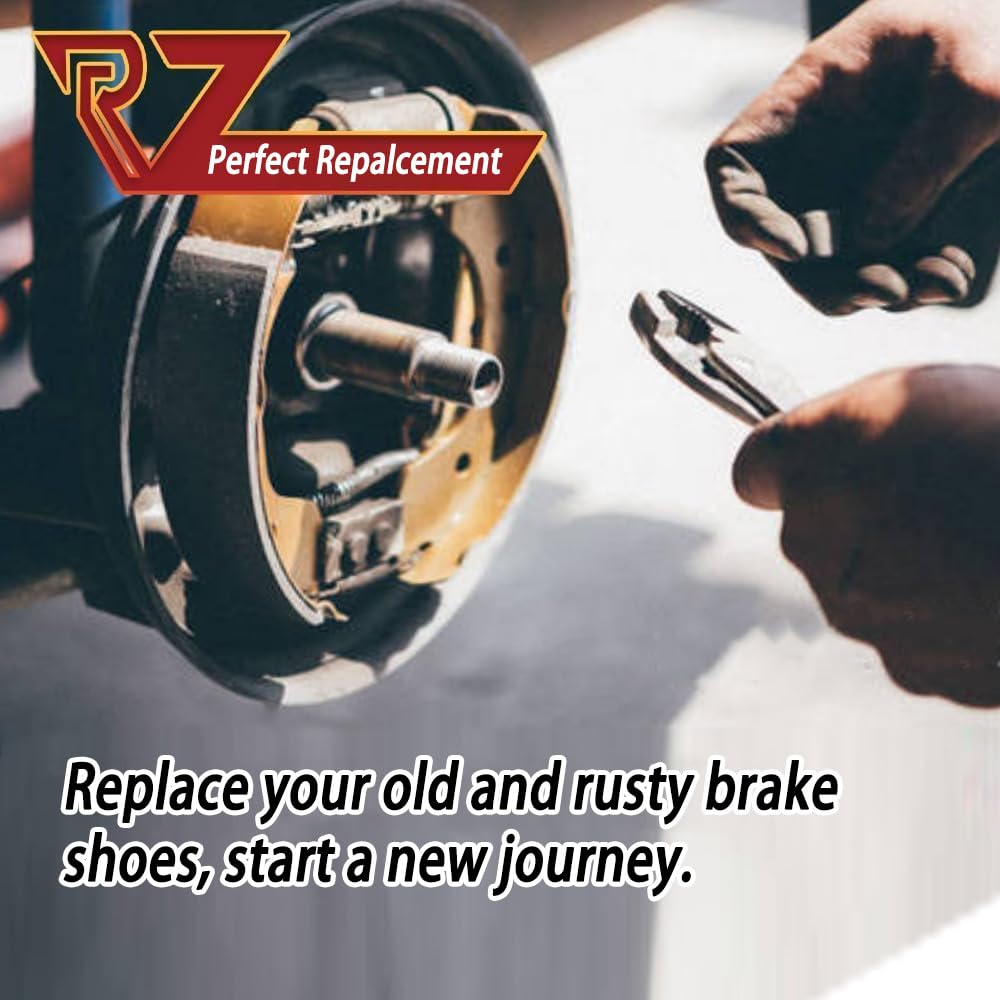 RV MURTS brake shoes rear view highlights durable steel construction.