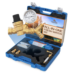 rVandtt RV Fresh Water Kit, all-in-one assembly for easy campsite hookups.