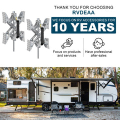 Rvdeaa wheel chocks with locking wrench included for easy setup.