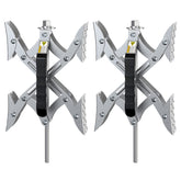 Rvdeaa RV X-Chocks stabilizer front view showing sturdy dual-side support for travel trailers.