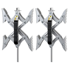 Rvdeaa RV X-Chocks stabilizer front view showing sturdy dual-side support for travel trailers.