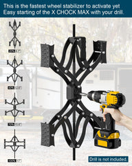 Rvdeaa wheel stabilizer ready for drill-assisted setup on site