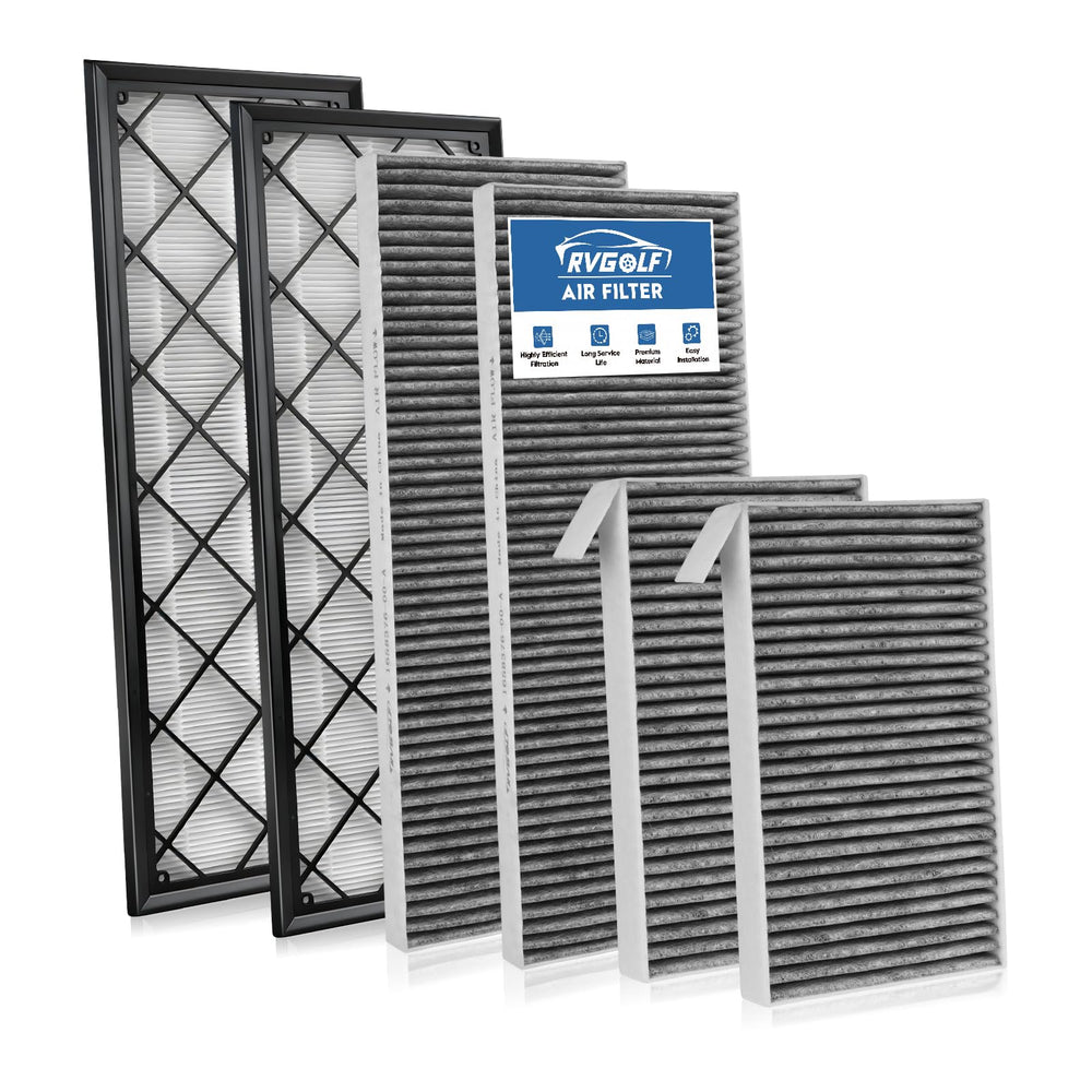 RVgolf cabin air filters kit for Model Y — packaging front for easy selection.