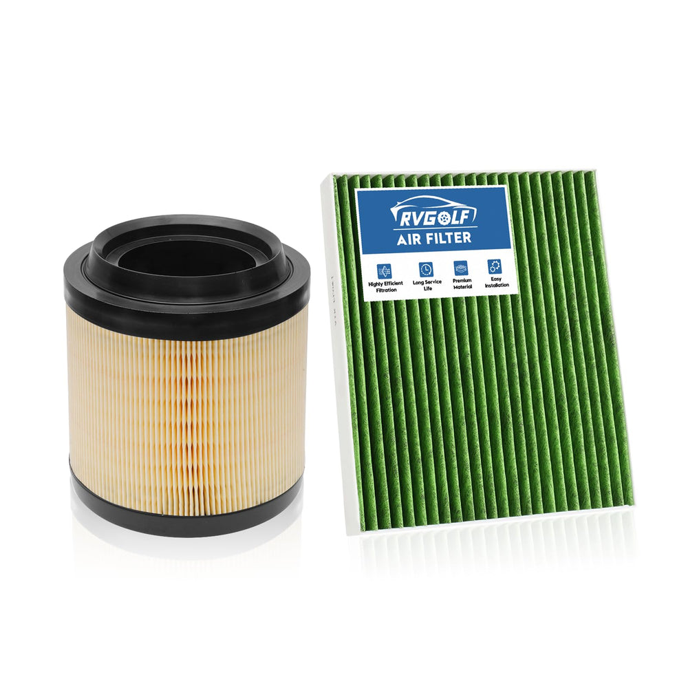 RVgolf engine air filter, Bronco hood view, may improve air intake efficiency.