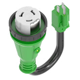 RVGUARD 50A to 110V adapter locking connector 12in for RVs enables safe shore power