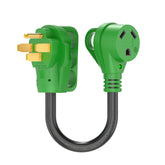 RVGUARD 50A to 30A adapter cord with LED indicator for safe campground power.