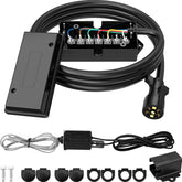 RVGUARD 7-way 8ft trailer cord with color-coded wires for quick wiring setup