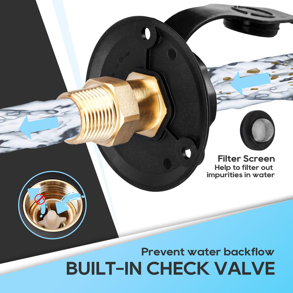RVGUARD lead-free brass water path ensures safe drinking water flow.