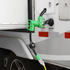 RVGUARD LED power indicator shows when the adapter is live.