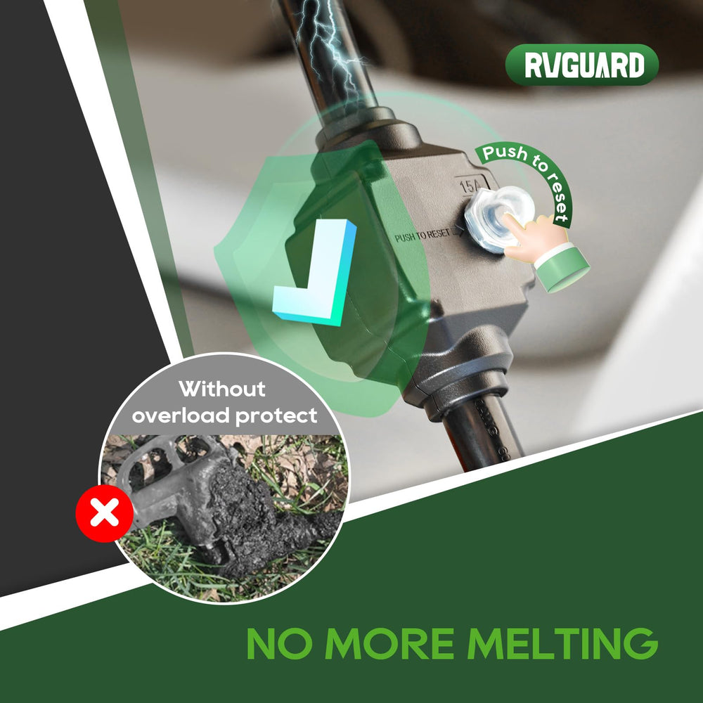 RVGUARD outdoor-durable sleeve protects the cord from elements.