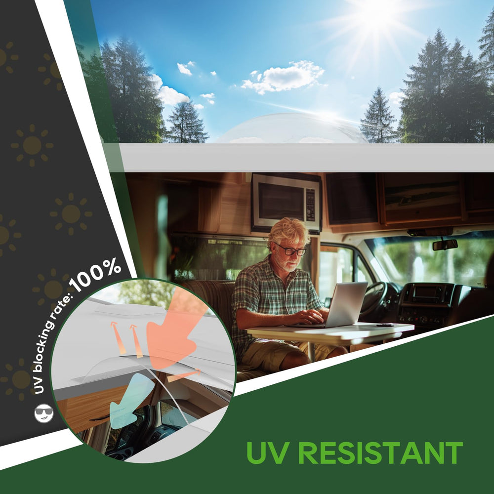 RVGUARD skylight polycarbonate body showing durable, impact-resistant construction for harsh weather.