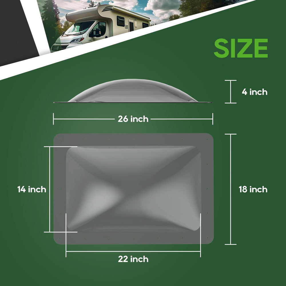 RVGUARD skylight smoke tint with 30% light transmission for balanced brightness and privacy.