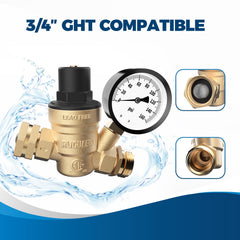 RVGUARD three-quarter-inch garden hose thread compatible with standard hookups.