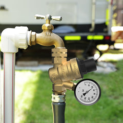 RVGUARD visible pressure gauge for quick reference during hookups.