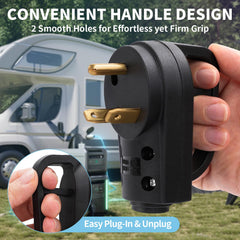 Rvhouse RV plug with ergonomic handle for convenient hookups