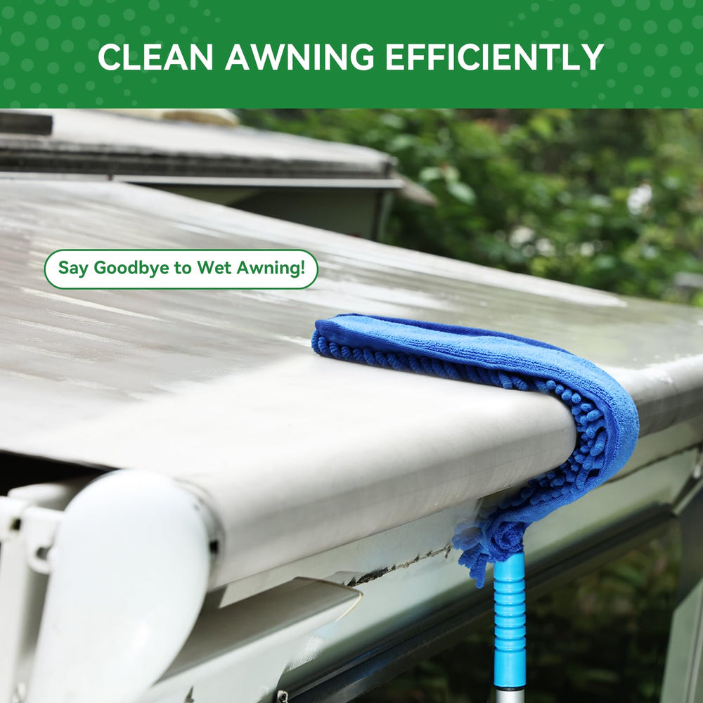 Extendable pole and mop head setup for high reach cleaning