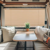 RVINGPRO cappuccino blinds installed for privacy and light control in a camper