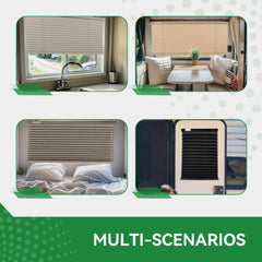 RVINGPRO RV blinds anti-UV fabric protects interior from sun.