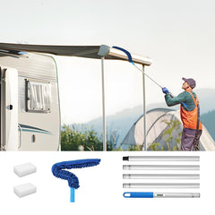 Safe ladder-free cleaning setup for RVs and trailers