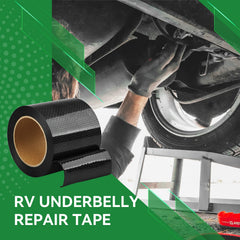 RVINGPRO underbelly tape cross-section shows adhesive and fabric for strong bond.