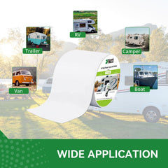 RVINGPRO UV-resistant tape resisting sun exposure on a roof surface