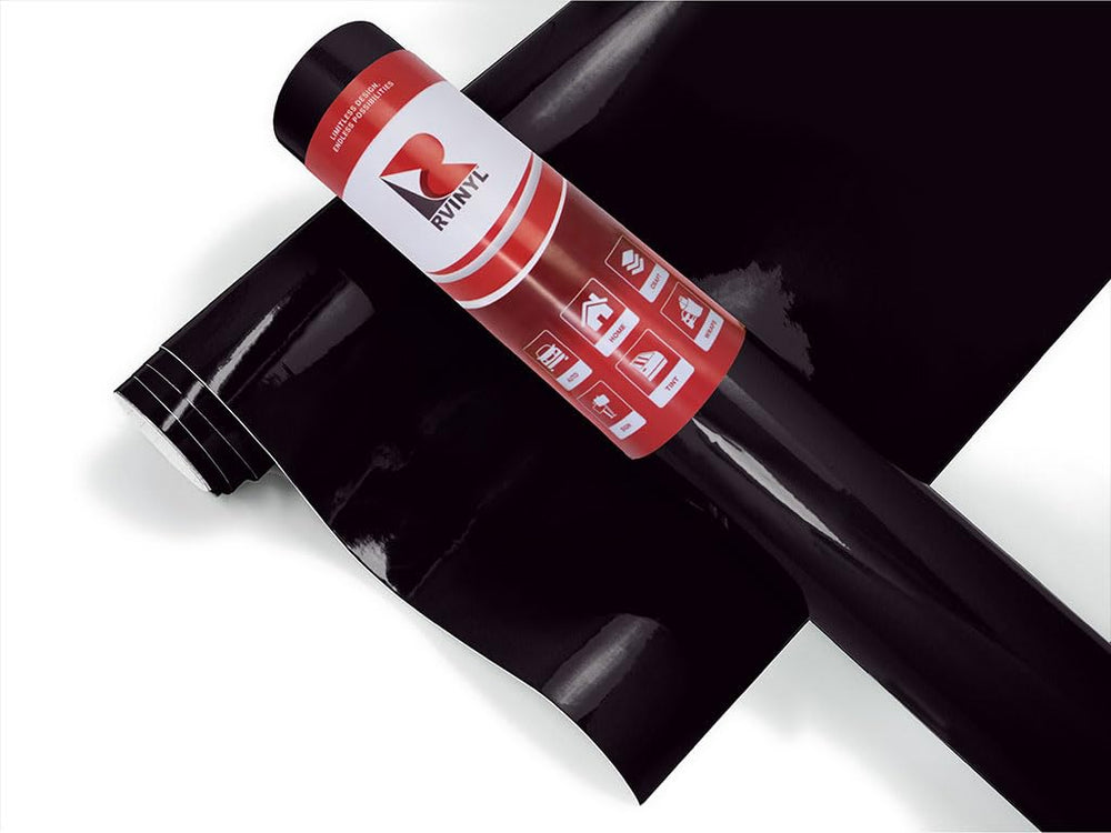 Rvinyl 3M 2080 gloss black roll in hand for DIY vehicle wrap.