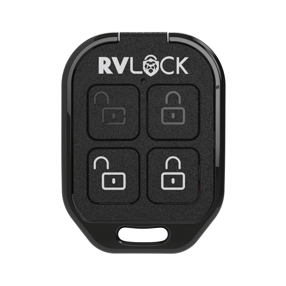 RVLock remote operation demonstrated on an RV door handle for easy entry