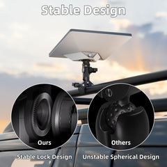 RVMARINEPAT Starlink Mini clamp system closeup showing durable grip