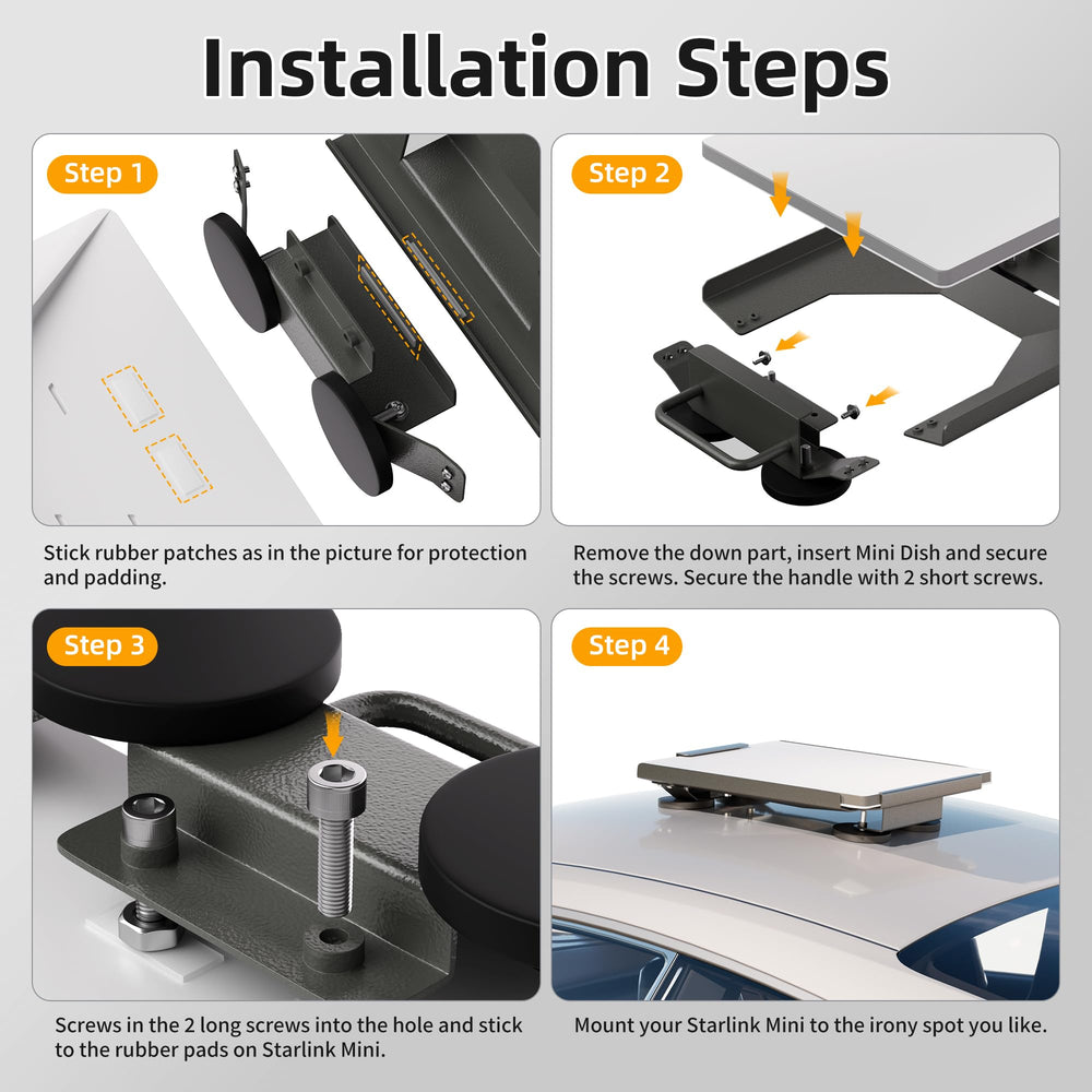 RVMARINEPAT Starlink Mini Mount supports up to 200 lb for stable mounting.