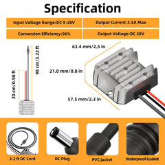 RVMARINEPAT Starlink Mini step-up cable in-use setup showing compact, portable power solution.