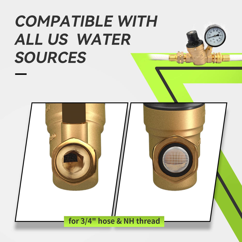 RVMATE regulator gauge showing adjustable pressure up to 160 psi