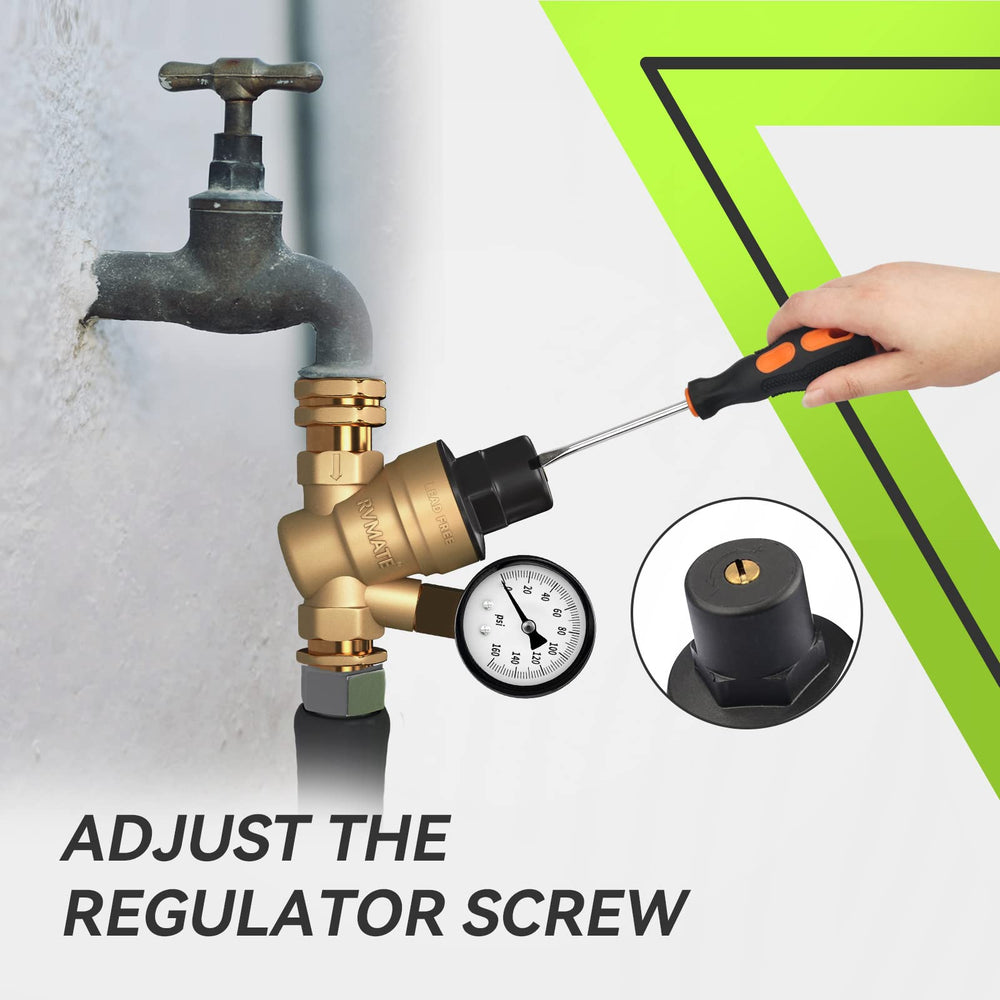 RVMATE inlet screen filter on RV regulator to curb debris
