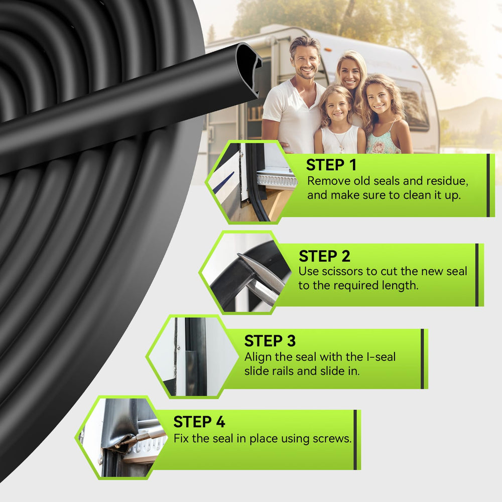 Installation guide visual shows removing old seal and secure fit
