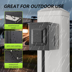 RVMATE lockable cover protects the outlet outdoors.