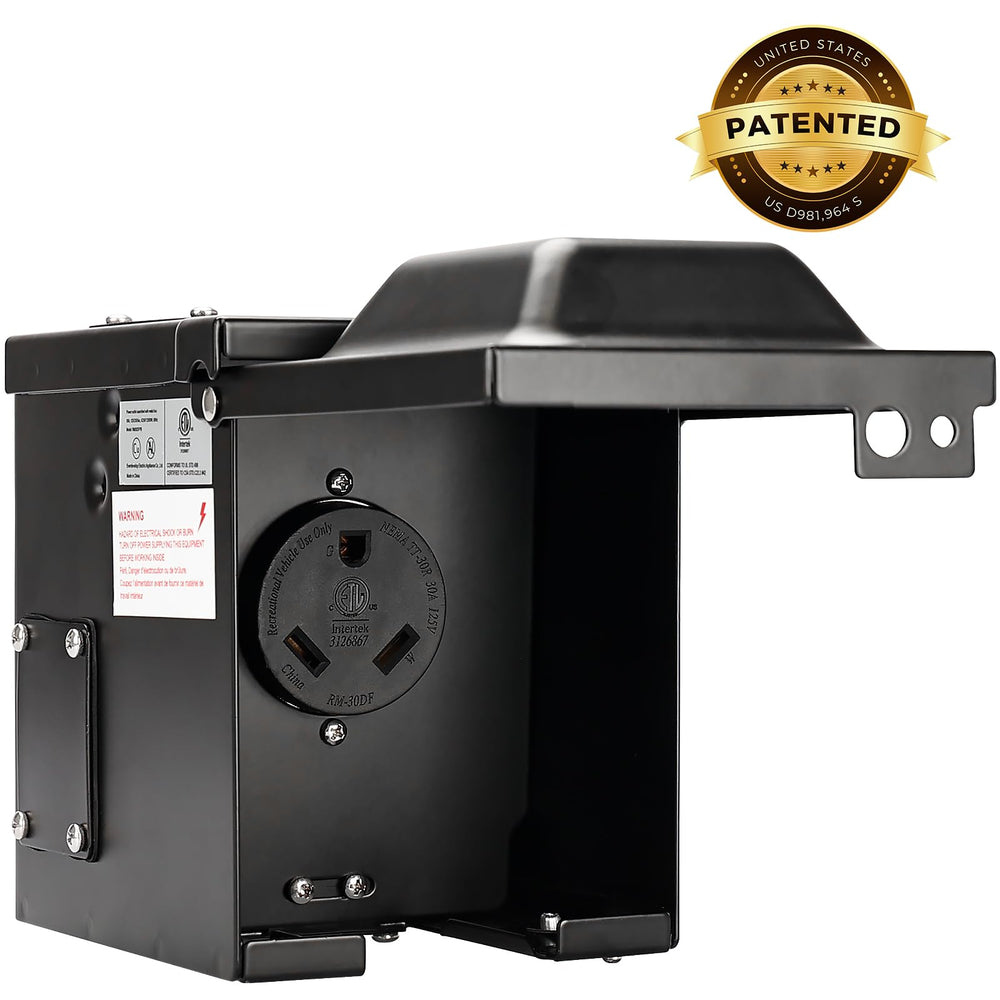 RVMATE TT-30R at a campsite provides safe outdoor power.