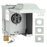 RVMATE 14-50R outlet box with roomy plug space for RV connections.