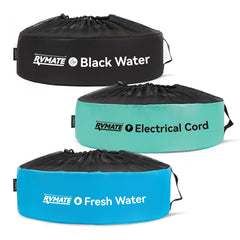 RVMATE RV hose bags blue water hose for organized storage and quick access.