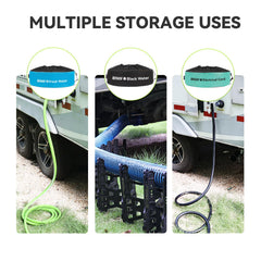 RVMATE RV hose bags green cord storage prevents tangles during travel.