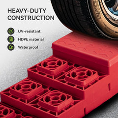 RVMATE leveling blocks used with dual wheels for balanced support