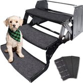 RVMATE RV Step Rugs 22in with snap fasteners for quick fit on steps.