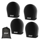 RVMATE RV tire covers four-pack in black protecting tires from sun and snow