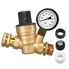 RVMATE RV water pressure regulator in brass for safe campground use