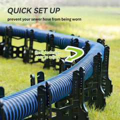 RVMATE hose on accordion design adapts around corners
