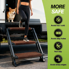 RVMATE ridged surface scrapes dirt to keep RV interior cleaner