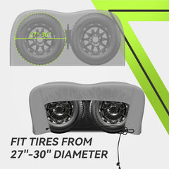 RVMATE UV-resistant tire cover guards against sun damage and fading.